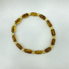 Silindirik Kehribar & Fildişi Boncuklu Bileklik