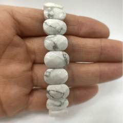 Doğal Havlit Taşı Bileklik – Beyaz Gri Damarlı Doğal Taş Bileklik