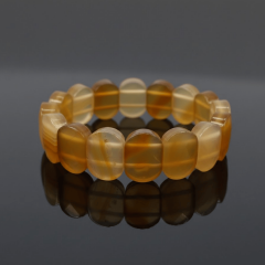 Doğal Selenit Taş Bileklik – Bal Tonlu Doğal Taş Bileklik