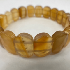 Doğal Selenit Taş Bileklik – Bal Tonlu Doğal Taş Bileklik