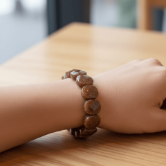 Kahverengi Yıldız Taşı (Gold Sandstone) Bileklik – Doğal Taş Kadın Bileklik