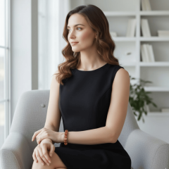 Doğal Akik Taşı Bileklik – Kahverengi Tonlu Doğal Taş Bileklik