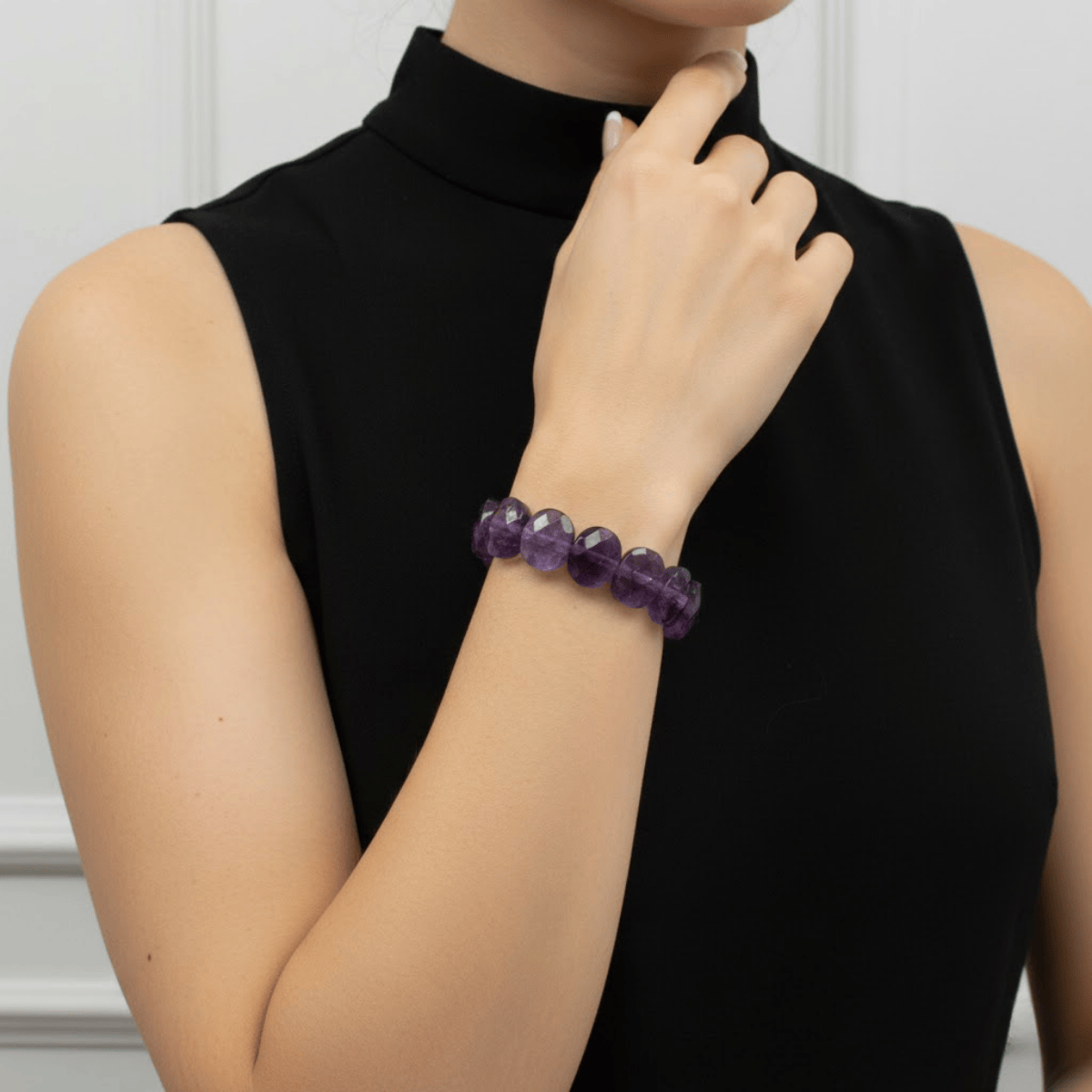 Ametist Taşı Bileklik – Doğal Taş Mor Kadın Bileklik
