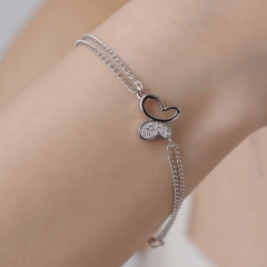 925 Ayar Kelebek Zirkon Taşlı Bileklik