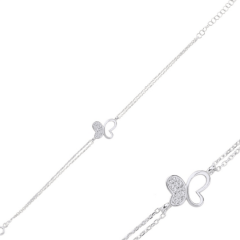 925 Ayar Kelebek Zirkon Taşlı Bileklik