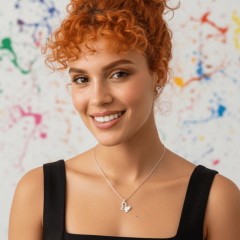 Gümüş Kelebek Figürlü Taşlı Kolye Küpe Bileklik Seti