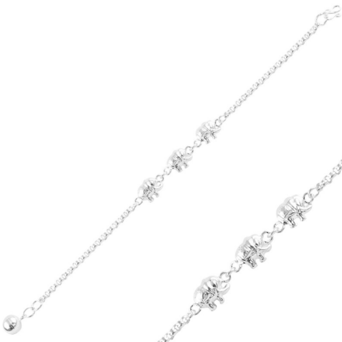 925 Ayar Fil Figürlü Taşsız Bileklik