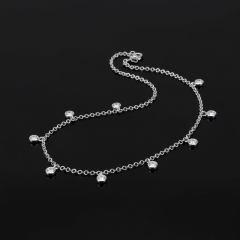 925 Ayar Zirkon Taşlı Doç Zincirli Sallantılı Halhal