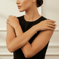 925 Ayar Gümüş Baget Zirkon Taşlı Bileklik – Kadın Şık Bileklik