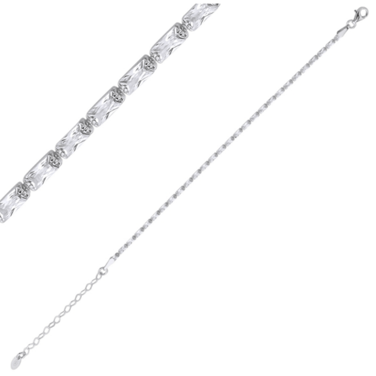 925 Ayar Baget Zirkon Taşlı Suyolu Bileklik