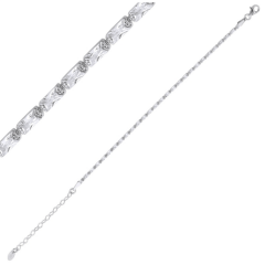 925 Ayar Baget Zirkon Taşlı Suyolu Bileklik