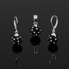 925 Ayar Top Kristal Taşlı Gümüş Takı Seti