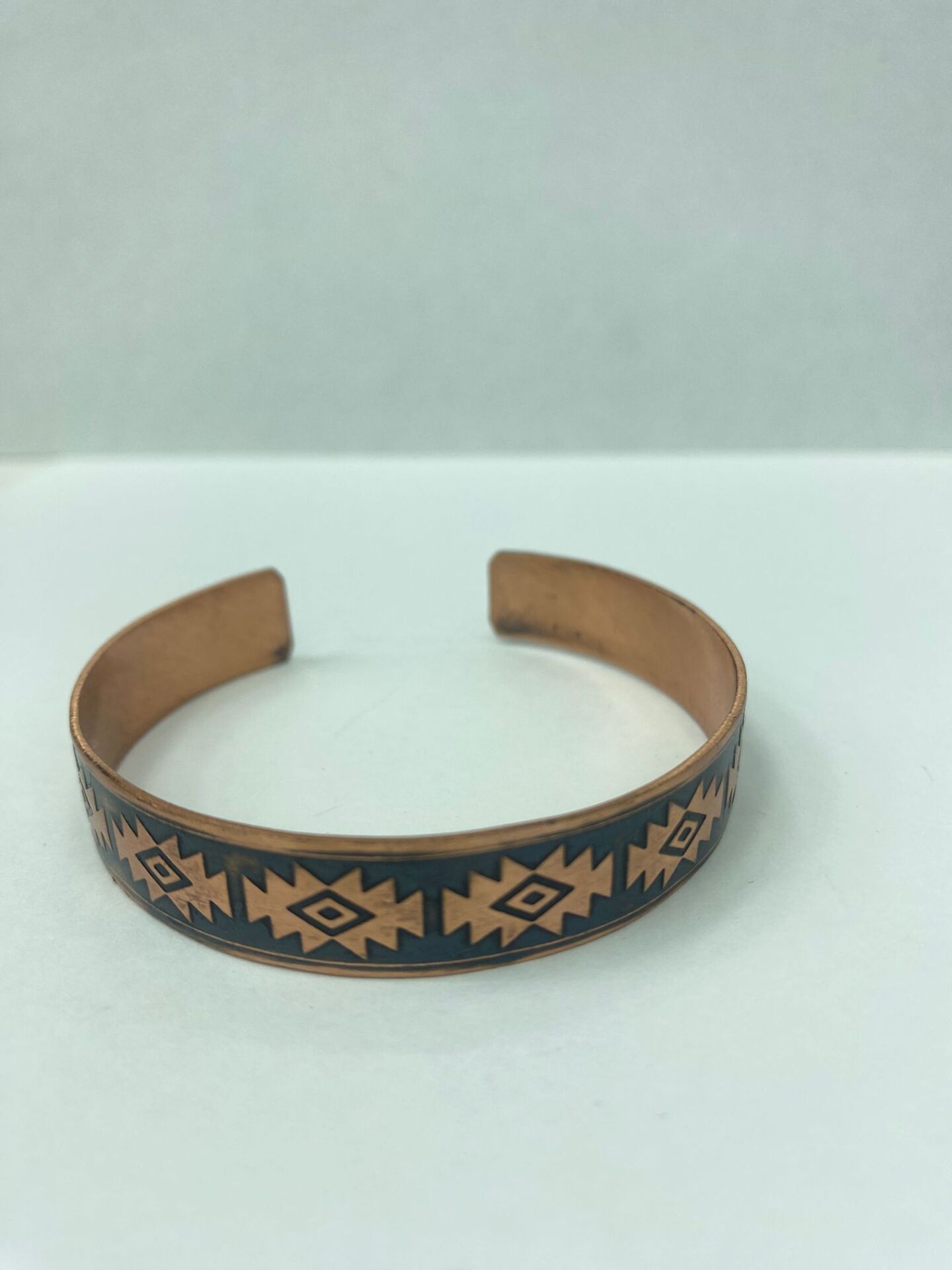 Geometrik Motifli Bakır Unisex Ayarlanabilir Bileklik