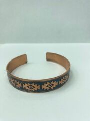 Geometrik Motifli Bakır Unisex Ayarlanabilir Bileklik