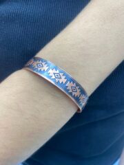 Geometrik Motifli Bakır kelepçe Bileklik