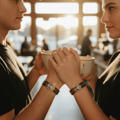 Geometrik Motifli Bakır Unisex Ayarlanabilir Bileklik