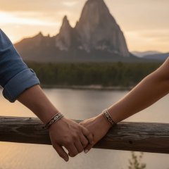 Geometrik Motifli Bakır Unisex Ayarlanabilir Bileklik