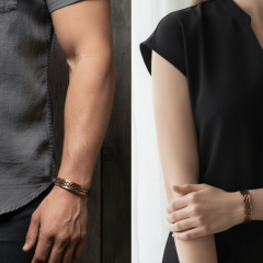 Siyah Kelt Düğümü Motifli Bakır Unisex Ayarlanabilir Bileklik