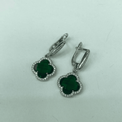 925 Ayar Gümüş Yeşil Taşlı Dörtlü Takı Seti