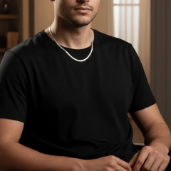 925 Ayar Gümüş Balıksırtı Erkek Zincir Kolye