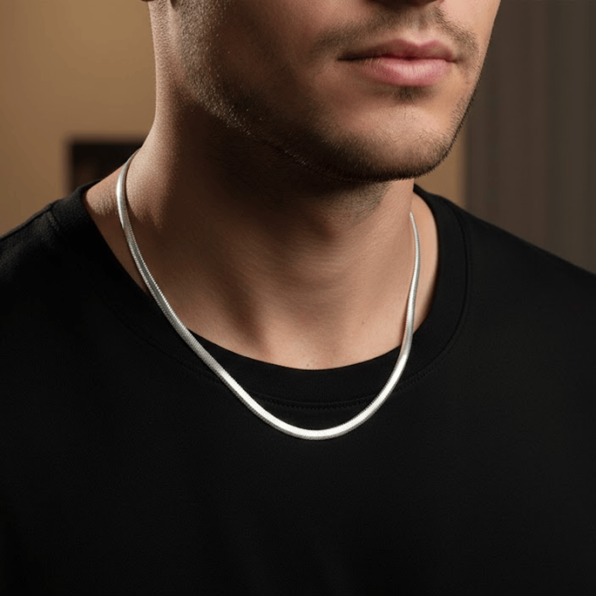 925 Ayar Gümüş Balıksırtı Erkek Zincir Kolye