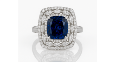 925 Ayar Gümüş Kraliyet Mavisi Safir ve Pırlanta Yüzük
