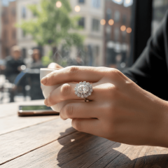 925 Ayar Gümüş Oval Kesim Zirkon Taşlı Işıltılı Yüzük