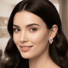 Damla Model Pembe Taşlı Zarif Kadın Küpe