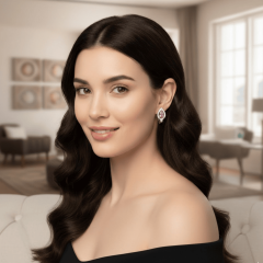 Damla Model Pembe Taşlı Zarif Kadın Küpe