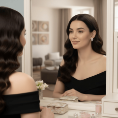 Damla Model Pembe Taşlı Zarif Kadın Küpe