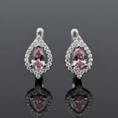 Damla Model Pembe Taşlı Zarif Kadın Küpe