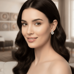 Geometrik Örümcek Ağı Tasarımlı Taşlı Sallantılı Kadın Küpe