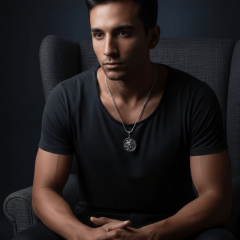 925 Ayar Gümüş Medusa Figürlü Erkek Kolye